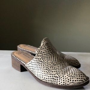 Black/ Cream Polka Dot Mules with Heel
